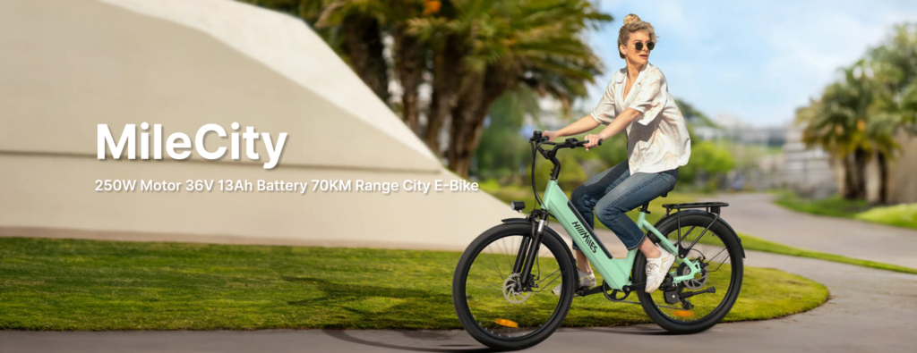A girl riding Hillmiles Milecity banner